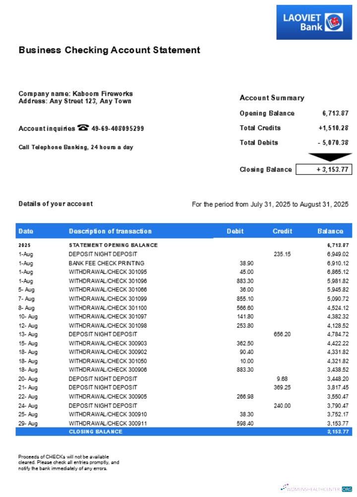 Download Lao Viet business firm statement Word and PDF format (1) Photoshop template